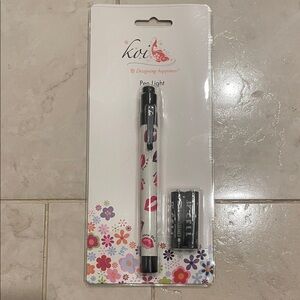 koi White Pen Light with Pink Lip & Multicolor Floral Accents